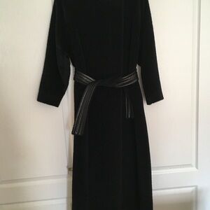 MaxMara Black Long Sleeve Coat with Belt